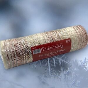 Polypro Mesh Metallic Christmas Ribbon NWT
